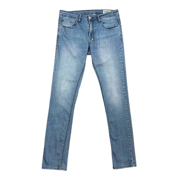 Buffalo David Bitton Jeans Mens 32 Blue Axel Slim Stretch 5 Pocket Light Wash - Picture 1 of 13